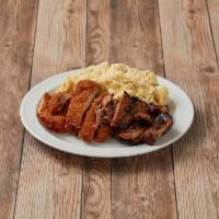Mix Plate · 2 choices: Kalua pork, BBQ Chicken, Chicken Katsu,  UNAVAILABLE Brisket, UNAVAILABLE Kalbi R...