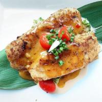 Miso lemongrass GrouperFish · Pan-fried breaded grouper fillet and steam broccoli. Comes with Fried rice or white rice.
