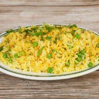75. Rice Pilau · Basmati rice with green peas, cumin and turmeric. 