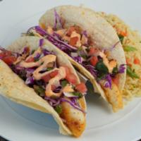 Fish Taco(grilled Or Fried) · Chipotle sauce, fresh de gallo, cilantro oil, cheese, corn tortillas, homemade salsa.