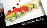 Rainbow Roll · california roll inside, topped with salmon, tuna , white tuna ,red snapper & avocado