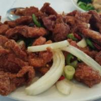 95. Pepper and Salt Pork Chop · Hot and spicy.