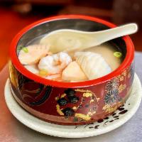 Seafood Soup · Red Snapper, salmon, shrimp, and crab stick boiled in tasty seafood broth.