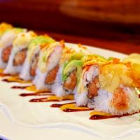 Phoenix Roll  · 8 pieces. Spicy tuna and crunch, topped with lobster tempura, avocado, eel sauce, and spicy ...