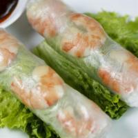 Spring Rolls · Vietnamese style rolled within a soft piece of rice paper with lettuce, cucumber, avocado an...