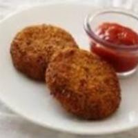 Vegetable Cutlet · 2 pieces. Spiced vegetable patties with bread crumbs and deep-fried. Vegetarian.