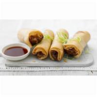 VEGETABLE SPRING ROLL ( 5PCS ) · CRISPY PASTRY STUFFEDD WITH VEGETABLES,SPICES AND HERBS.