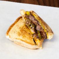 1/3 lb Patty Melt · With grilled onions, jalapenos and double cheese on Texas toast.