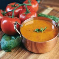 The Tomato Basil Soup · Vegan. Vegetarian. Gluten-free.
