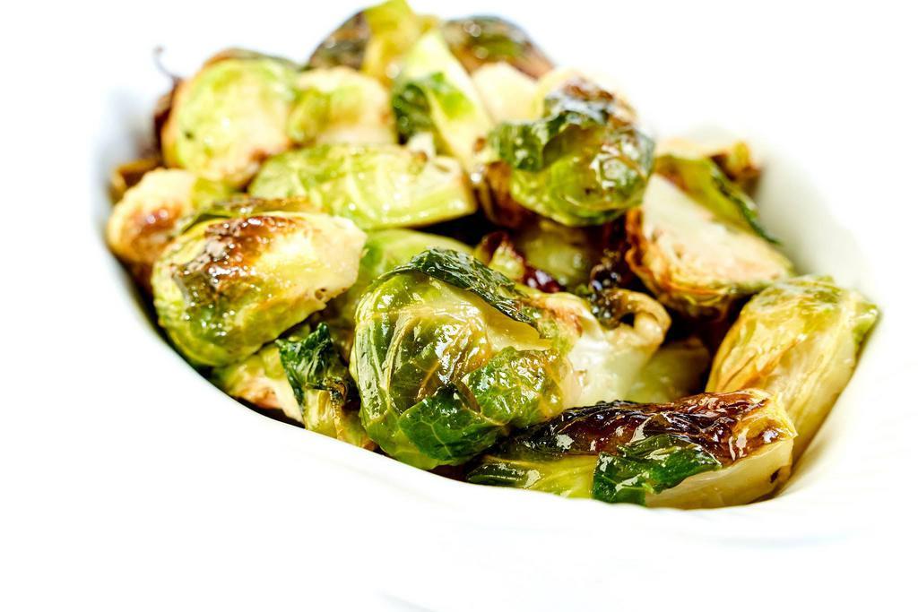 Side of Roasted Brussels Sprouts with Agrodolce Vinaigrette · Roasted Brussels sprouts and agrodolce (Italian-style sweet and sour vinaigrette). Vegan. Vegetarian. Gluten free.
