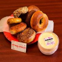 Reward Pack · 13 assorted bagels and 2 cream cheese.