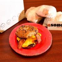 Classic Breakfast Sandwich 4 Pack · Egg, cheese and your choice of ham, bacon or sausage on a bagel.  Comes as a four pack.