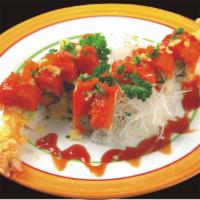 1. Forever Roll · Shrimp tempura and cucumber with spicy tuna eel sauce and crunch on top. Spicy.