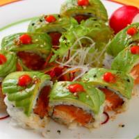 24. 911 Roll · Spicy tuna roll with avocado on top and chill oil, red pepper and eel sauce. Spicy.