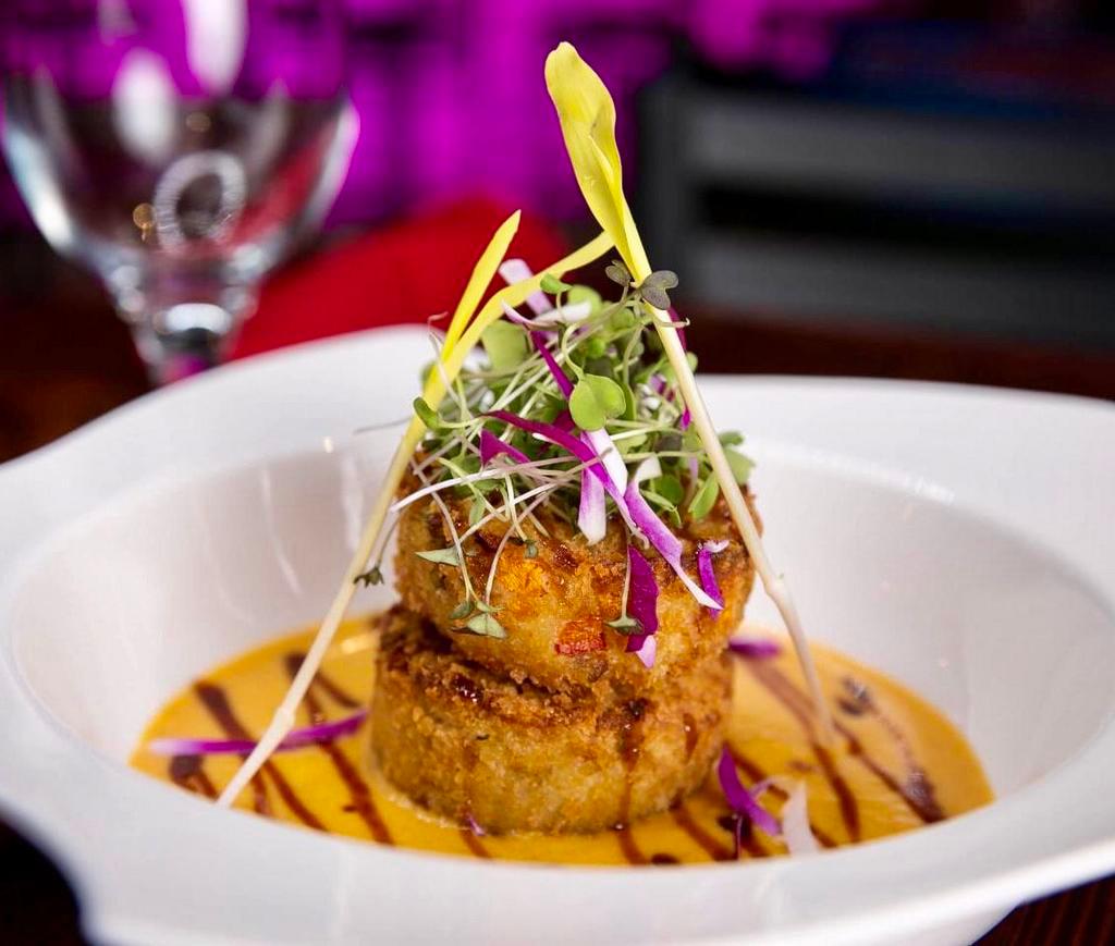 Crab Cake · Centolia Cake with lobster sauce and kabayaki.