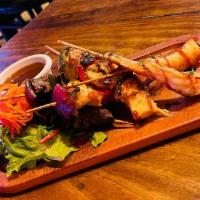 Trio Pinchos Satay · Chicken, Shrimp, Steak Satay Style