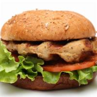 Grilled Blackened Chicken Sandwich · Mayo, lettuce and tomato.