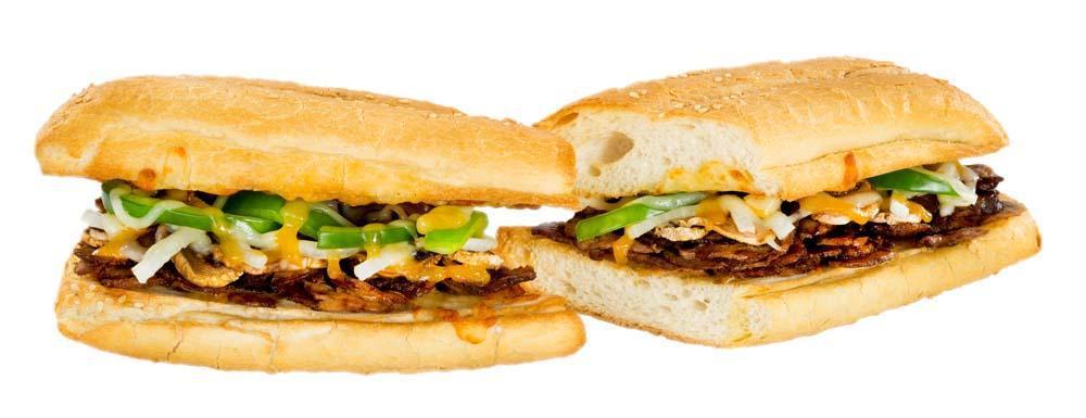 Sarpino's Steak Sandwich · Juicy sliced steak, sauteed onions and green peppers, mushrooms, our signature cheese blend and your choice sauce. Served on your choice of bread baked to perfection.