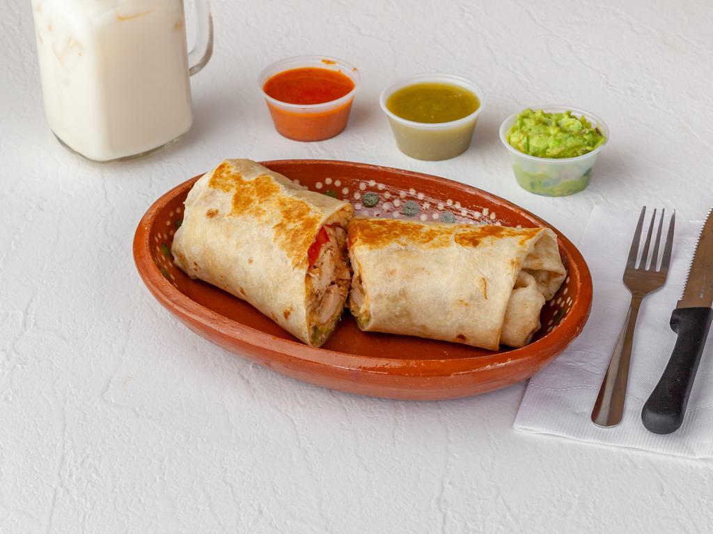 Chimichanga Suiza · Fried burrito with melted cheese. 