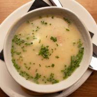 Veal Soup · 2 lb serving, bone broth, root vegetables, creme fraiche