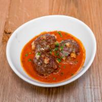 Meatballs · house-ground Wells family farm beef, Gouda cheese, pepper flakes