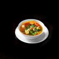 49. Tom Yum Noodle · Rice noodle with tom yum soup and choice of protein.