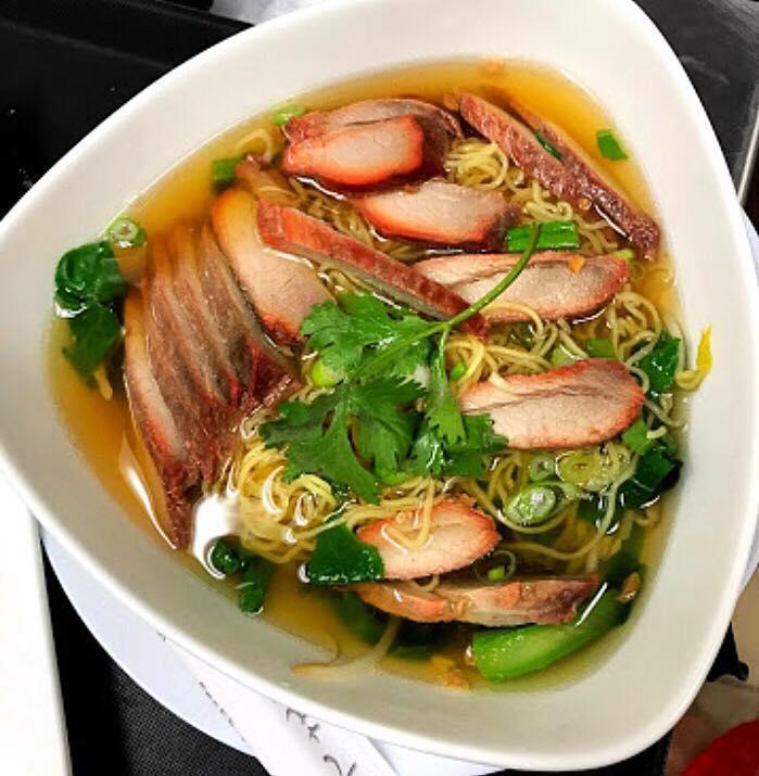 50. Egg Noodle · Egg noodle with chicken broth topped with greens and a choice of protein.