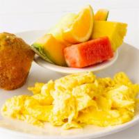 2 Eggs Plus · 2 eggs any style plus your choice of side and bread.