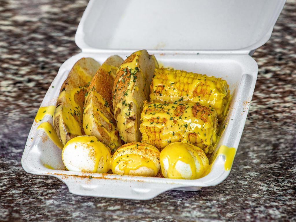 14. Side Order Combo · The side order combo comes with three potatoes, two corn, and three eggs.