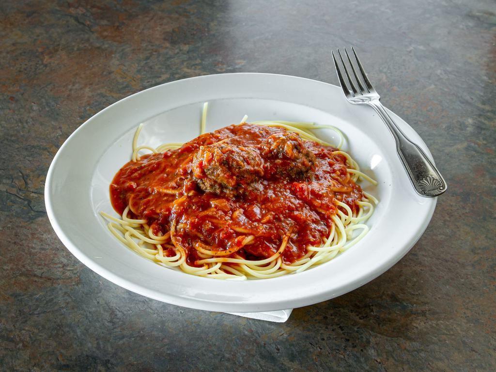 Baked Spaghetti · Add meatballs for an additional charge.