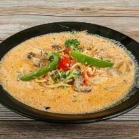 Tomato Cream Vegetable Spaghetti · Eggplants, bell pepper, broccoli, onions, carrots, mushrooms, scallions, and tomatoes in a h...