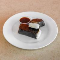 Musubi · 2 pieces. Grilled Spam or BBQ Chicken or BBQ Beef or Chicken Katsu.