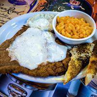 Chicken Fried Steak · Served with green beans, mashed potatoes and white gravy with 2 pieces of garlic bread.