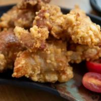 Ap Chicken Kara-Age · Japanese fried chicken with ponzu and grated radish dipping sauce.