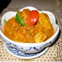 80. Karee Curry · Choice of meat with onion, carrot, potato, fresh pepper and coconut milk in our yellow curry...