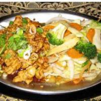 103. Perfect Stranger · Popular Thai dish. Your choice of chicken, beef, pork or a substitute for shrimp or seafood ...