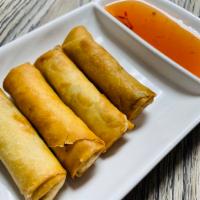 Spring Rolls · Fried vegetable rolls with sweet chili plum sauce.
