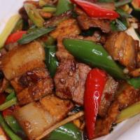 82. Double Sauteed Sliced Pork · Hot and spicy.