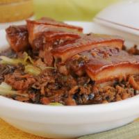 Stewed Pork with Preserved Cabbage 梅菜扣肉煲 · 