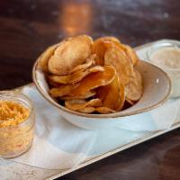 Bill's Chips & Dip · Tavern chips + Chef-made pimento cheese + Cyclone sauce