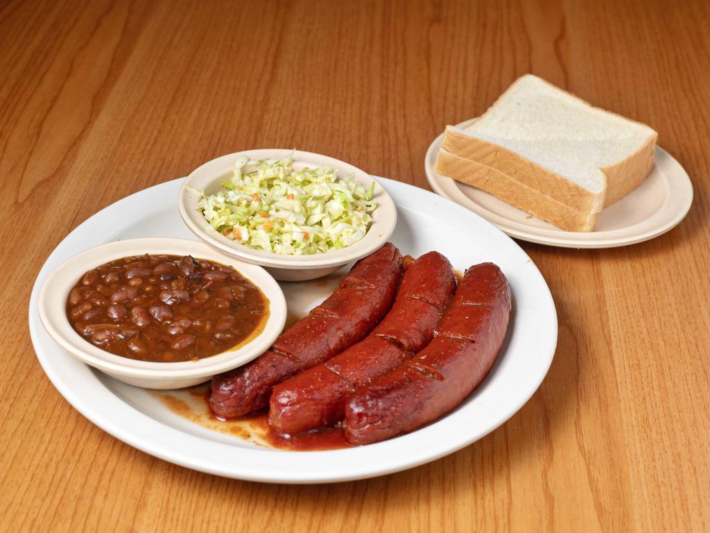 Beef Hot Link Dinner · Large order beef Louisiana hot links naturally smoked and spicy!