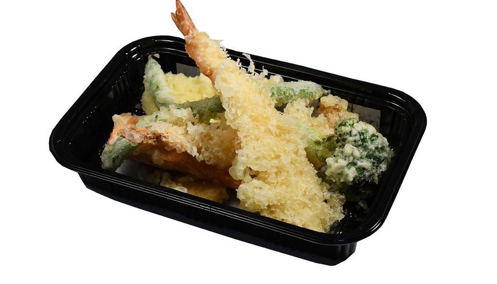Shrimp & Veg Temp · 2 tiger shrimps and fried vegetables, tempura sauce on side