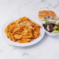 Penne with Vodka Sauce · Served with salad, Italian bread and butter.