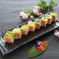 Volcano Roll · Spicy tuna and crunch topped with avocado.