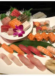 Love Boat for 2 · 10 pieces, sushi, 25 pieces, sashimi and 2 rolls. Served with miso soup or salad.