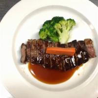 Steak Teriyaki · Served with rice and miso soup or salad.