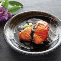Salmon Teriyaki · Served with rice and miso soup or salad.