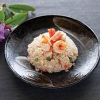 Seafood Yaki Rice · Stir fried rice with scallop, shrimp, white fish, crab and vegetable. Served with miso soup ...