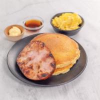 Pancake Combo · A short stack of pancake with 3 eggs and your choice of 3 bacon 2 sausage or 1 ham steak for...