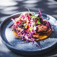 Fish Taco  · Beer battered tilapia, chipotle mayo, red cabbage slaw.